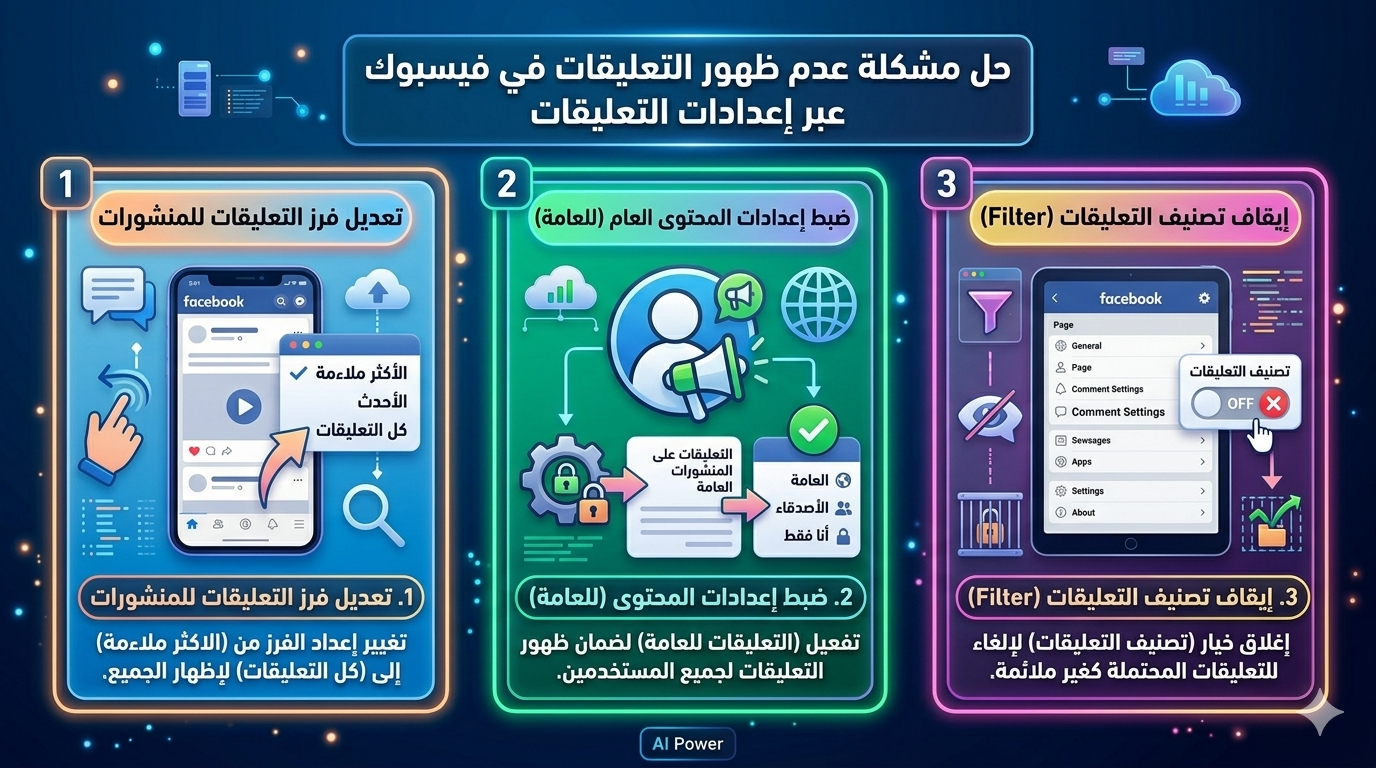 بالصور كيفية حل مشكلة عدم ظهور التعليقات في الفيس بوك