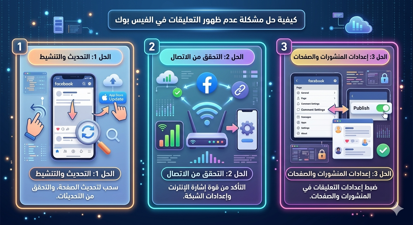 حل مشكلة عدم ظهور التعليقات في الفيس بوك