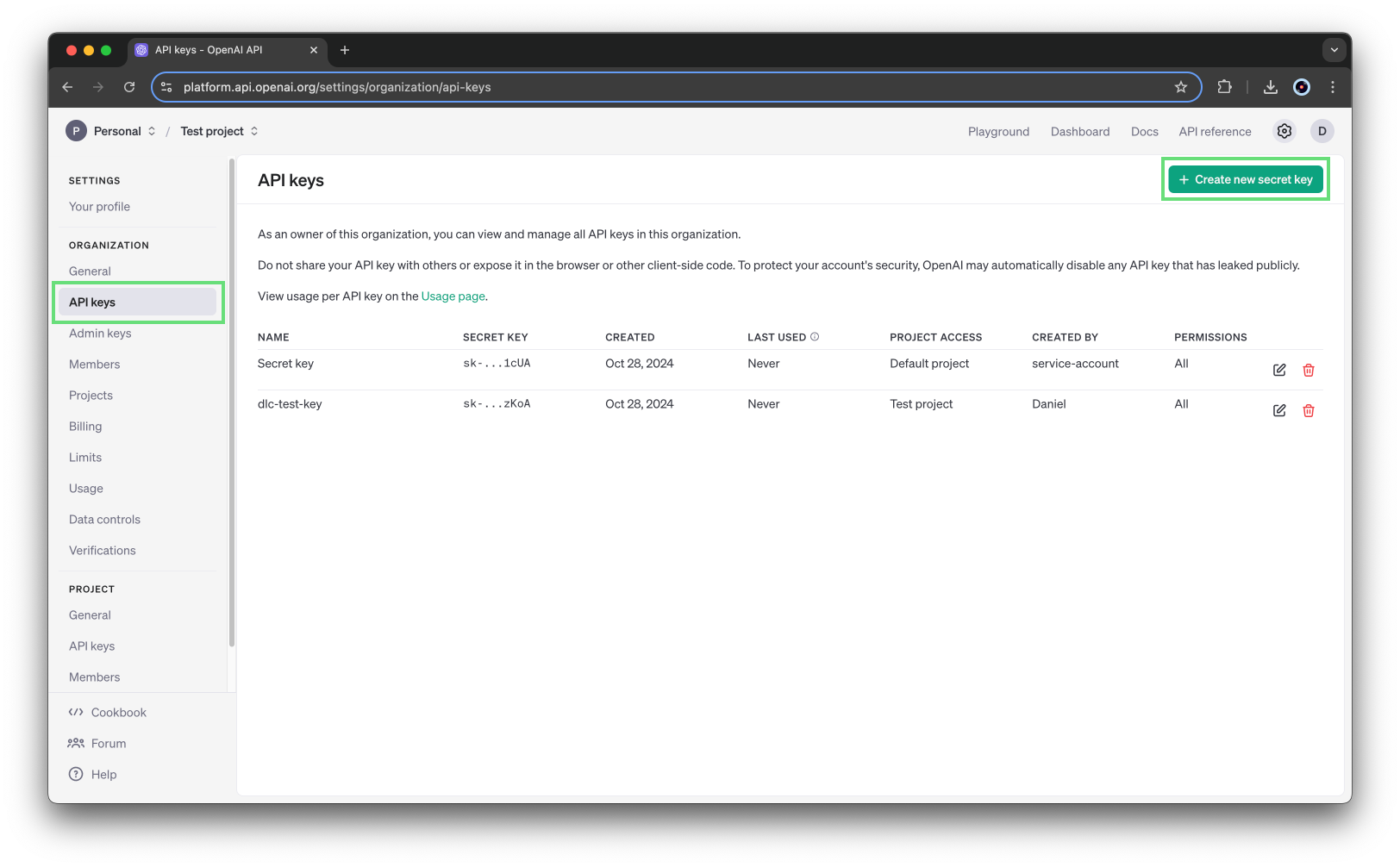openai api key